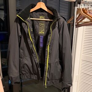Men's Black Jacket with Yellow Accents